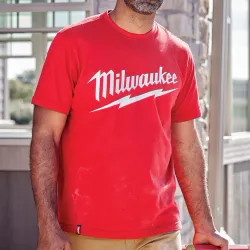 Click here to see Milwaukee 607R-S Milwaukee GRIDIRON Small Men's Red Heavy-Duty Short-Sleeve T-Shirt - 607R-S 
