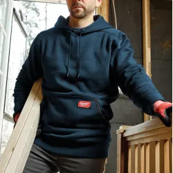 Click here to see Milwaukee 351BL-L Milwaukee Large Blue Men's Midweight Cotton/Polyester Long-Sleeve Pullover Hoodie -  351BL-L 