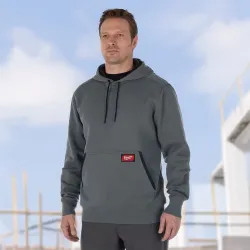 Click here to see Milwaukee 351G-L Milwaukee Large Men's Gray Midweight Cotton/Polyester Long-Sleeve Pullover Hoodie - 351G-L 
