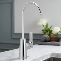 Click here to see Moen F7620 Moen SIP Transitional Single-Handle High Arc Beverage Faucet, Metal, Lever Handle, 1.5 GPM, Chrome - F7620