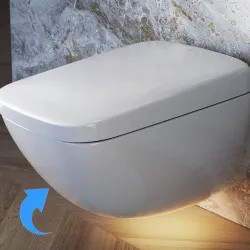 Click here to see Toto CT9538CEFG#01 TOTO NEOREST Cotton White Bowl Unit for WX1 Dual Flush 1.2 or 0.8 GPF Wall-Hung Toilet, Skirted Design, Night Light, Auto-Flush -  CT9538CEFG#01 
