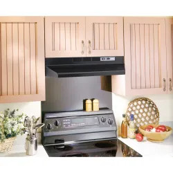 Click here to see Broan BUEZ130BL Broan-NuTone 30-Inch Ductless Under-Cabinet Range Hood With Easy Install System, Black - BUEZ130BL