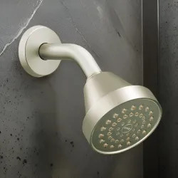 Click here to see Moen 6399BN Moen Align 3-5/8in Single-Spray Function Shower Head, LifeShine Finish, Full Spray, Nonmetallic Spray Face, 2.5 GPM, Brushed Nickel - 6399BN