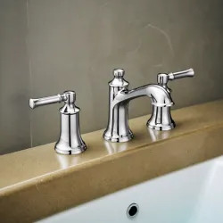 Click here to see Moen TV6805 Moen Dartmoor Two-Handle High-Arc Widespread Bathroom Faucet with M-PACT Valve, ADA, 1.2 GPM, Chrome - TV6805