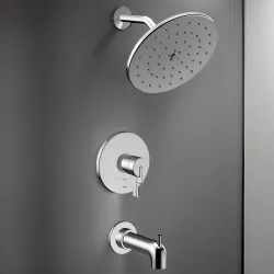 Click here to see Moen UT4363EP Moen CIA Tub/Shower Faucet with Two-Handle Flow Control and Temperature Adjust Valve Trim, Lever Handles, M-Core 4, Thermostatic Cartridge, Chrome - UT4363EP