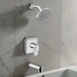 Click here to see Moen UT4813EP Moen Rizon Tub/Shower Faucet with Two-Handle Flow Control and Temperature Adjust Valve Trim, Lever Handles, M-Core 4, Thermostatic Cartridge, Chrome - UT4813EP
