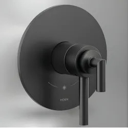 Click here to see Moen UTS42001BL Moen Arris Valve Only Trim w/ Flow Control and Temperature Adjust, Lever Handles, M-Core 4, Thermostatic Cartridge, 1.75 GPM, Matte Black - UTS42001BL