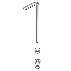 Click here to see Brizo RP101181NK Brizo Invari Set Screw, Button, and Wrench for Multi-Function Slide Bar, Brilliance Luxe Nickel - RP101181NK