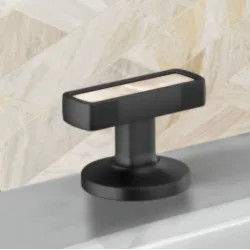 Click here to see Brizo HI5306-BLPL Brizo Kintsu Widespread Lavatory Knob with Mother of Pearl Inlay Handle Kit, Matte Black - HI5306-BLPL