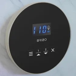 Click here to see Brizo EP103315NKL Brizo Mystix Digital Steam Shower Controller, Round, 2 Presets, Wall-Mount, Brilliance Luxe Nickel - EP103315NKL