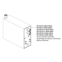 Click here to see Brizo EP102733 Brizo Tank and Element Assembly, 7.5kW, 208V - EP102733