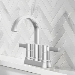 Click here to see Delta 25855LF Delta Albion Two Handle Centerset Bathroom Faucet, ADA, 1.2 GPM, Chrome - 25855LF