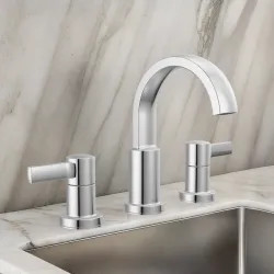 Click here to see Delta 35855LF Delta Albion Two Handle Widespread Bathroom Faucet, ADA, 1.2 GPM, Chrome - 35855LF