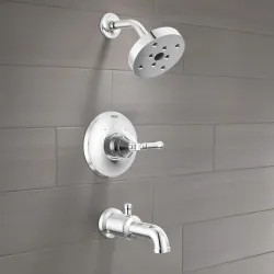 Click here to see Delta T14484-PR Delta Broderick 14 Series Monitor Tub/Shower Trim, TouchClean, H2Okinetic, ADA, 1.75 GPM, Lumicoat Chrome - T14484-PR