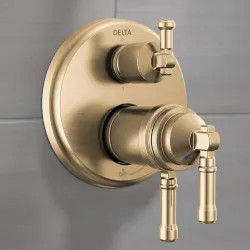 Click here to see Delta T27T984-CZ-PR Delta Broderick 17T Series Integrated Diverter Trim, 6-Setting, ADA, TempAssure, MultiChoice, Lumicoat Champagne Bronze - T27T984-CZ-PR