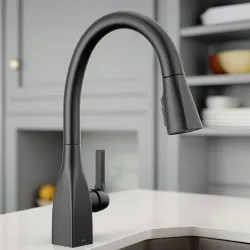 Click here to see Delta 9183-BL-DST Delta Mateo Pull-Down Kitchen Faucet With ShieldSpray, Single-Handle, DIAMOND Seal, MagnaTite, ADA, 1.8 GPM - Matte Black - 9183-BL-DST