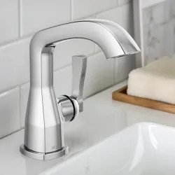 Click here to see Delta 576-PR-LPU-DST Delta Stryke Bathroom Faucet, Single Handle, DIAMOND Seal, ADA, 1.2 GPM, Lumicoat Chrome (Less Pop-Up) - 576-PR-LPU-DST