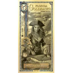 Click here to see   Goldback 5 Bill - Florida Audax - 1/200 Troy Oz. Gold Minted Bill