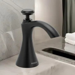 Click here to see Moen S3950BL Moen Sinema Modern Kitchen Soap Dispenser, 18 oz., Matte Black - S3950BL
