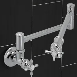Click here to see Moen S6641C Moen Weymouth Wall-Mounted Two-Handle Swing Arm Kitchen Pot Filler Faucet, 5.5 GPM, Chrome - S6641C 