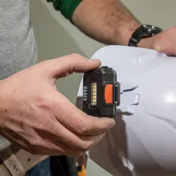 Click here to see Klein 56049 Klein Rechargeable Light Array Headlamp with Adjustable Strap, LED, 250 Lumens - 56049