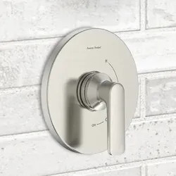 Click here to see American Standard TU061500.295 American Standard Aspirations Pressure Balance Valve Trim, Lever Handles, Double Ceramic Cartridge, Brushed Nickel - TU061500.295