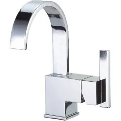 Click here to see Danze D221544 Danze Sirius Single-Hole Bathroom Faucet with Touch-Down Drain, Natural Water Stream, Single-Handle, 1.5 GPM, Lever Handle, Chrome - D221544