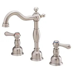 Click here to see Gerber D306957BNT Gerber Opulence Roman Tub Faucet Trim, Deck-Mount Installation, Lever Handles, 6-15/16in Spout Reach, Brushed Nickel, Three-Hole Installation- D306957BNT