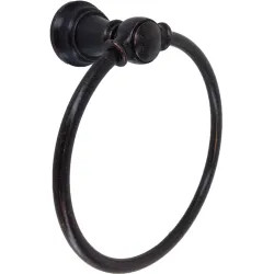 Click here to see Moen YB8486ORB Moen Weymouth Round Wall Mounted Towel Ring, Metal Constructed, Oil-Rubbed Bronze - YB8486ORB