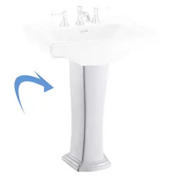 Click here to see Toto PT780#01 TOTO PT780#01 Clayton Sink Pedestal Only - Cotton White