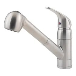 Click here to see Pfister G133-10SS Pfister Pfirst Stainless Steel Single Handle Pull-Out Kitchen Faucet, 1.8 GPM, Pforever Seal - G133-10SS