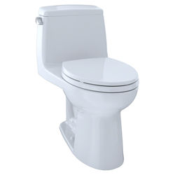Click here to see Toto MS854114S#01 TOTO Ultramax One-Piece Round Bowl Toilet with SoftClose Seat, G-Max, 1.6 GPF, Cotton White - MS854114S#01
