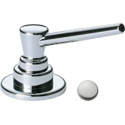 Click here to see Delta RP1001AR Delta 13oz Contemporary Soap and Lotion Dispenser, Round, Arctic Stainless - RP1001AR