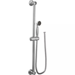 Click here to see Moen 3869EP Moen 2in Single-Function Hand Shower with 30in Slide Bar, Round, Eco-Performance, 1.75 GPM, WaterSense, 69in Spiral Hose, Chrome - 3869EP