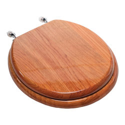 Click here to see Jones Stephens C2B1R17CH Jones Stephens C2B1R17CH Oak - Chrome Hinge Round Wood Toilet Seat