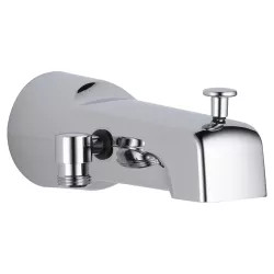 Click here to see Delta U1010-PK Delta Diverter Tub Spout, Chrome, for Tub Only or Hand Shower Only Applications, 6-11/16in Spout Reach, Wall-Mount Installation - U1010-PK
