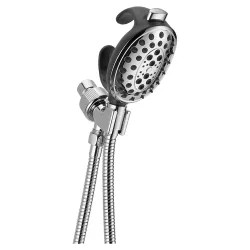 Click here to see Delta 54456-PK Delta Temp2O Four-Setting Hand Shower with Arm Mount and 60in to 82in Stretchable Metal Hose, Touch-Clean, 2.5 GPM, Chrome - 54456-PK