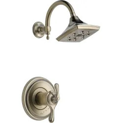 Click here to see Brizo T60285-BN Brizo Charlotte TempAssure Thermostatic Shower Faucet with Single Function Raincan Showerhead, 1.75 GPM, Brilliance Brushed Nickel - T60285-BN