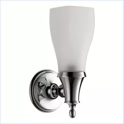 Click here to see Brizo 697085-PC Brizo Charlotte Polished Chrome Single Light Sconce, Satin-Etched Glass Dome - 697085-PC