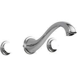 Click here to see Brizo 65885LF-PCLHP Brizo Charlotte Two-Handle Widespread Wall-Mount Polished Chrome Bathroom Faucet with Grid Strainer, 1.5 GPM, Less Handles - 65885LF-PCLHP