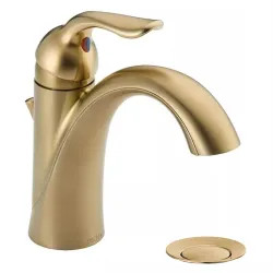 Click here to see Delta 538-CZMPU-DST Delta Lahara Single-Handle Bathroom Faucet, Deck Mount, 1.2 GPM, Champagne Bronze - 538-CZMPU-DST