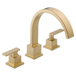 Click here to see Delta T2753-CZ Delta Vero Two-Handle Roman Tub Faucet Trim, High Arc Spout, Lever Handles, ADA-Compliant, Champagne Bronze - T2753-CZ