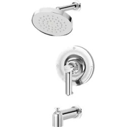 Click here to see Symmons 5302-TRM Symmons Museo Series Tub/Shower Faucet with Metal Lever Handle and Diverter Tub Spout, Less Valve, 2 GPM, Polished Chrome - 5302-TRM
