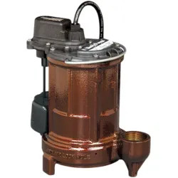 Click here to see Liberty 250-3 Liberty Pumps 1/3 HP Submersible Sump/Effluent Pump, 115 Volts, 45 GPM, Manual Switch, 35' Cord Length, Cast Iron - 250-3