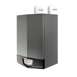 Click here to see Lochinvar WBL151 Lochinvar Knight High Efficiency Liquid Propane Boiler, 151000 BTU, Wall-Mount, 1/2in Gas Connection, 1in Water Connection, 3in Air inlet, 3in Vent, SMART SYSTEM Digital Operating Control,  Freeze Protection, Dual Level Password Security, Night Setback - WBL151