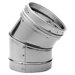 Click here to see M&G DuraVent 4645 DuraVent 6DLR-E45SS 6-Inch DuraLiner 45 Degree Stainless Steel Elbow