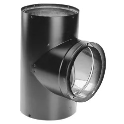 Click here to see M&G DuraVent 8755 DuraVent 7-Inch DVL Double-W Black Tee with Clean-out Cap - 8755 - 7DVL-T