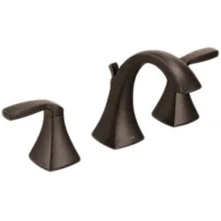 Click here to see Moen T6905ORB Moen Voss Two-Handle Widespread Oil-Rubbed Bronze Bathroom Faucet with Pop-Up, 1.2 GPM, 60 PSI, WaterSense, ADA, Lever Handles, Three-Holes - T6905ORB