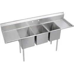 Click here to see Elkay 3C17X17-2-24X Elkay 3C17X17-2-24X Dependabilt Triple Scullery Sink, 24