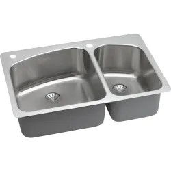 Click here to see Elkay LKHSR2509RPD2L Elkay LKHSR2509RPD2L Harmony Stainless Steel Double Bowl Sink Package